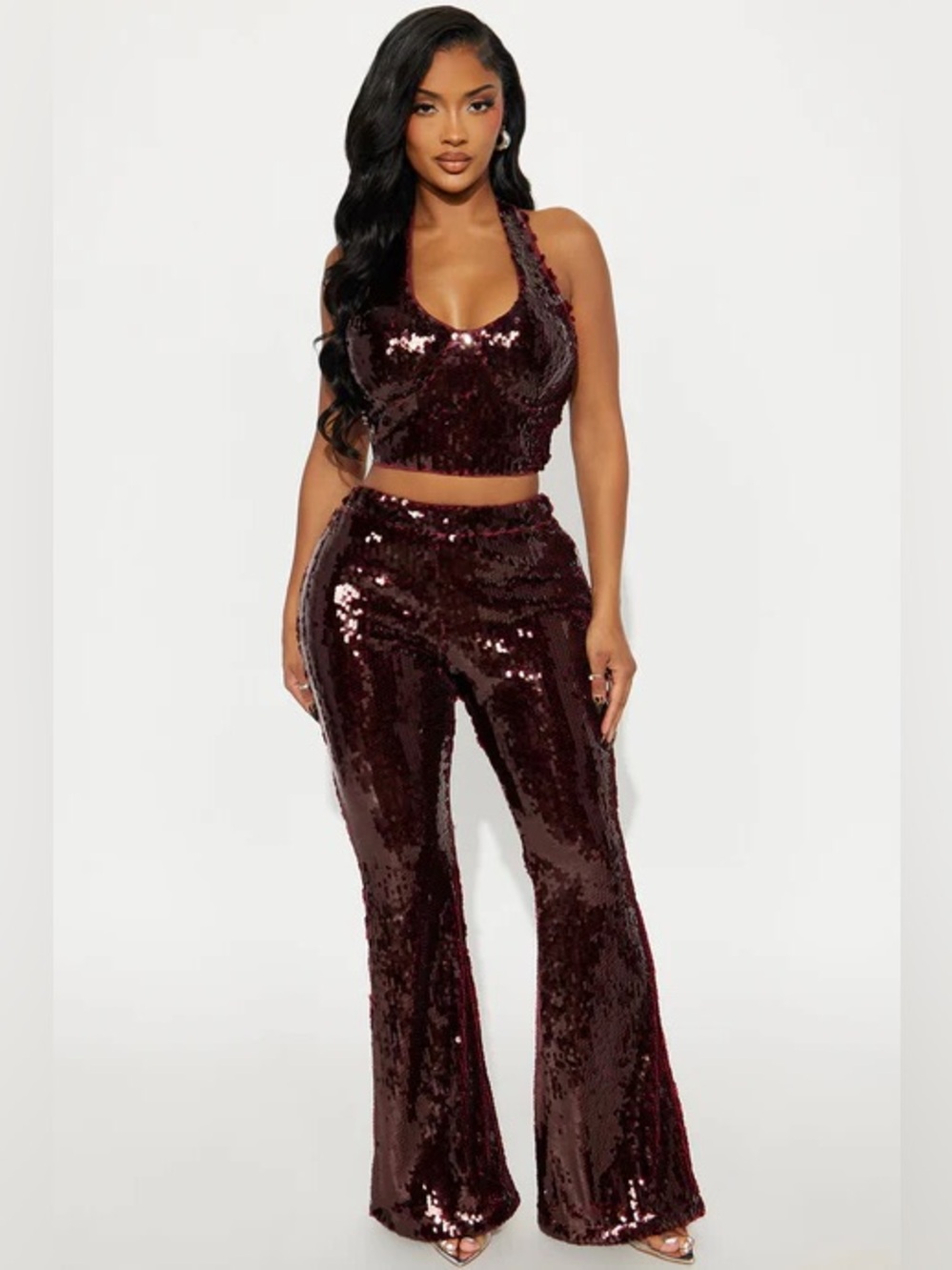 Janelle Halter Sequin Pants Set